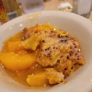 Peach cobbler.