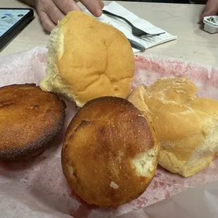 Cornbread and rolls