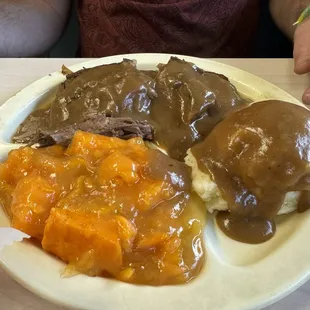 Pot roast with candied yams