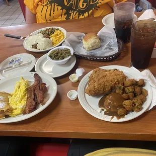 a table full of food