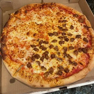 Half cheese and sausage