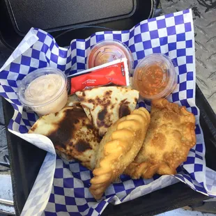 The Mama&apos;s friends and family dish of empanadas and chicken quesadilla