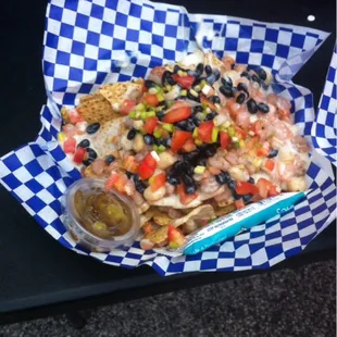 Mama&apos;s Big Bowl with shrimp scallops and queso cheese