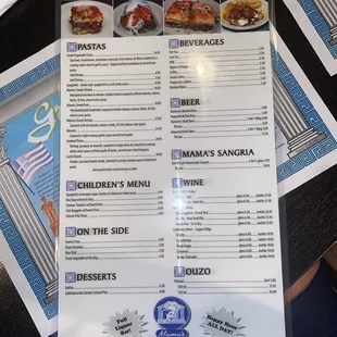 sushi and sashimi, menu