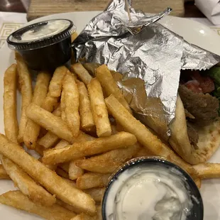 Spiro Gyro and fries