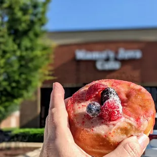 July 4th donut special at Mama&apos;s Java with a sweet and fruity touch.  Delicious!