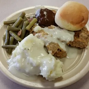 CFS and Salisbury steak from the buffet