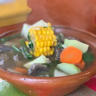 a bowl of vegetable soup