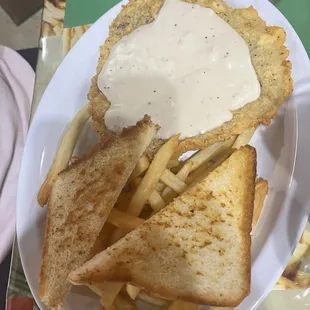 Chicken fried steak &amp; fries