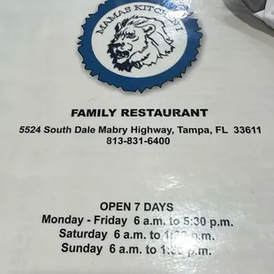 Address &amp; hours