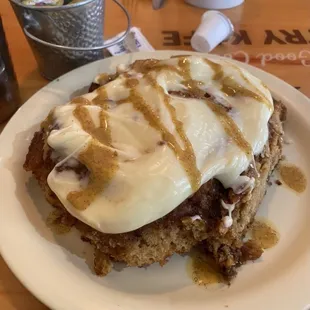 Really delicious cinnamon roll! And it's huge! Kinda coffee cake/biscuity but awesome