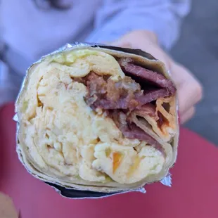 Standard Breakfast Burrito, add brisket