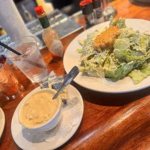 Cram of crab and ceasar salad