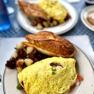 Bay Shrimp Omelette w/ Asparagus &amp; Goat Cheese