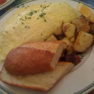 Dungeness Crab Omelette with Avocado and Brie Cheese