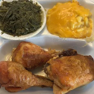 Sunday special mustard  greens and baked chicken dark meat