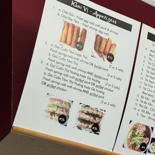 sushi and sashimi, menu