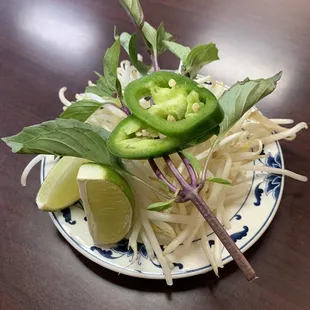 Bean sprouts, Basil, Jalapeños and Limes