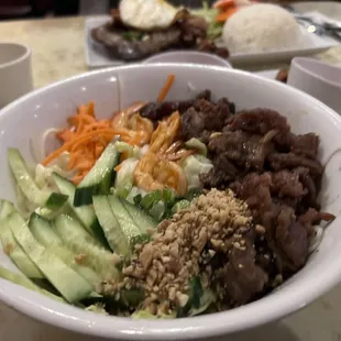 Pork and seafood vermicelli bowl