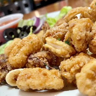 a plate of fried food