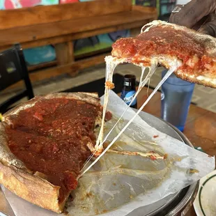 Pepperoni Chicago Stuffed Pizza
