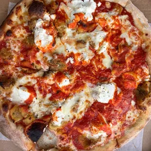 Eggplant Parmigiana pizza