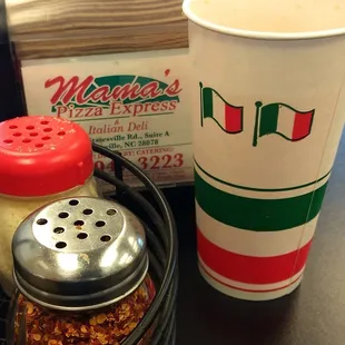 soda, pepper, and cheese