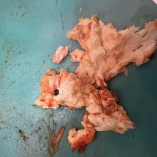 this is the crappy cheese I scooped of my Mama&apos;s pizza
