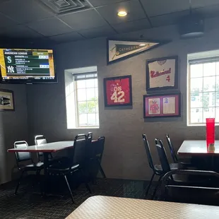 Sports memorabilia and sports on tv