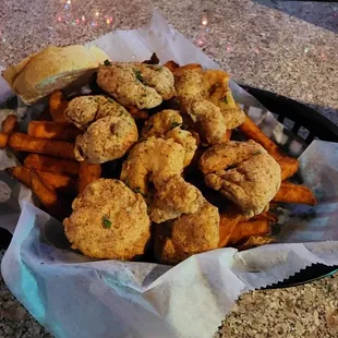 Fried Shrimp with Sweet Potato Fries