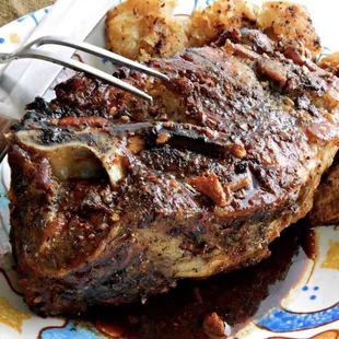 Roasted pernil and tostones