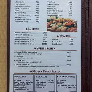 menu