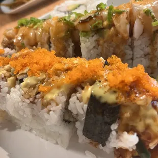 Spider roll, forever mama roll, and ca roll