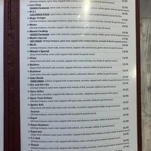 menu