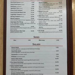 menu