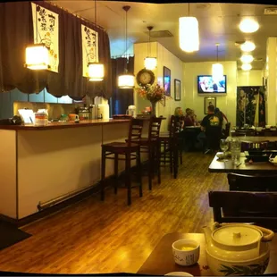 Inside Mama's Sushi is very cozy. Slow night.