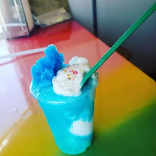Blue Raspberry  Soda Float!