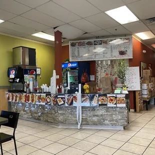 the inside of a restaurant