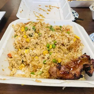 This is teriyaki chicken and fried rice, it was soooo good but you do have to add the fried rice.