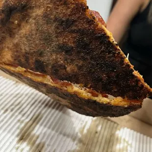 Burnt pizza