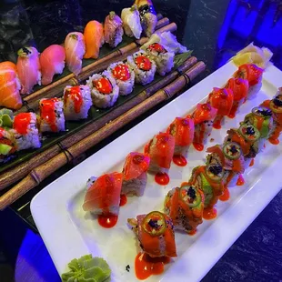 sushi, sushi and sashimi, food, sashimi