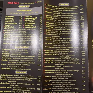 menu