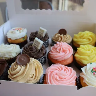 a box of cupcakes