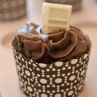 a chocolate cupcake