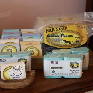 a variety of soaps