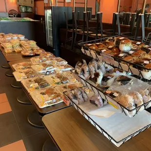 a variety of pastries on display