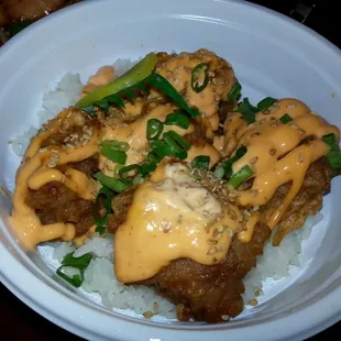 Spicy Fried Chicken Donburi