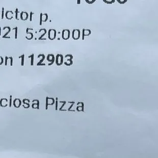 Capricciosa Pizza. Rude cashier. Pizza was missing toppings