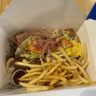 Chivito combo with fries