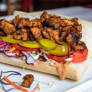 Blackened gator po-boy